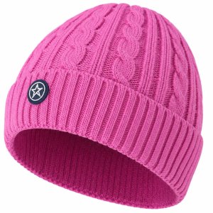 Swing Out Sister Nada Cable Knit Bobble Hat Super Pink
